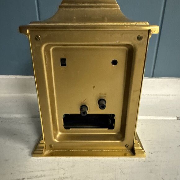 Made In Japan - TEMPUS FUGIT Rhythm Mantel CLOCK Gold Face Works! - Picture 5 of 10